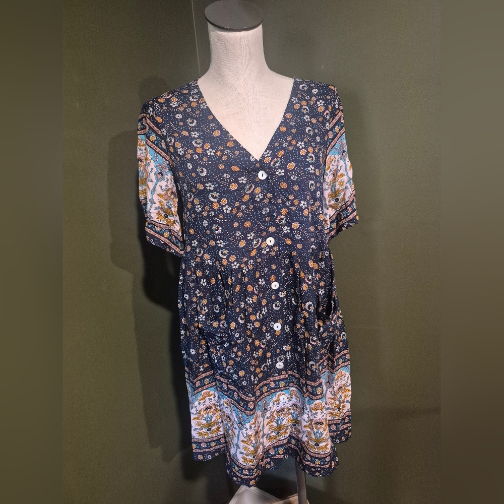 Floral V-Neck Women's Dress